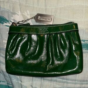 Coach Green Leather Wristlet